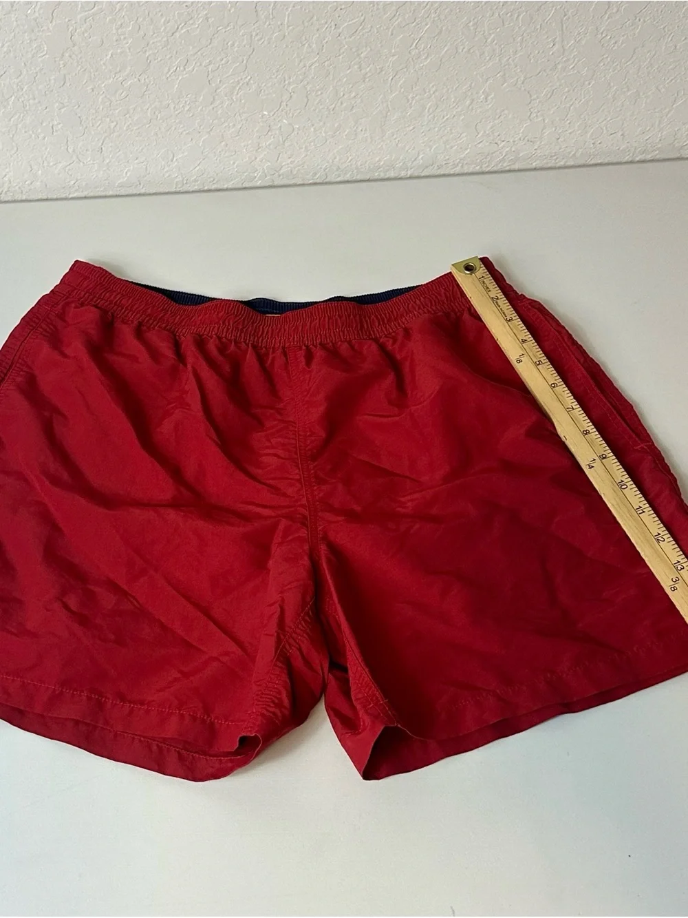Polo Ralph Lauren Mens Classic Red Embroidered Logo Lined Swim Trunks Size L
